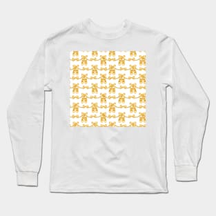 cute baby ballerina pattern yellow Long Sleeve T-Shirt